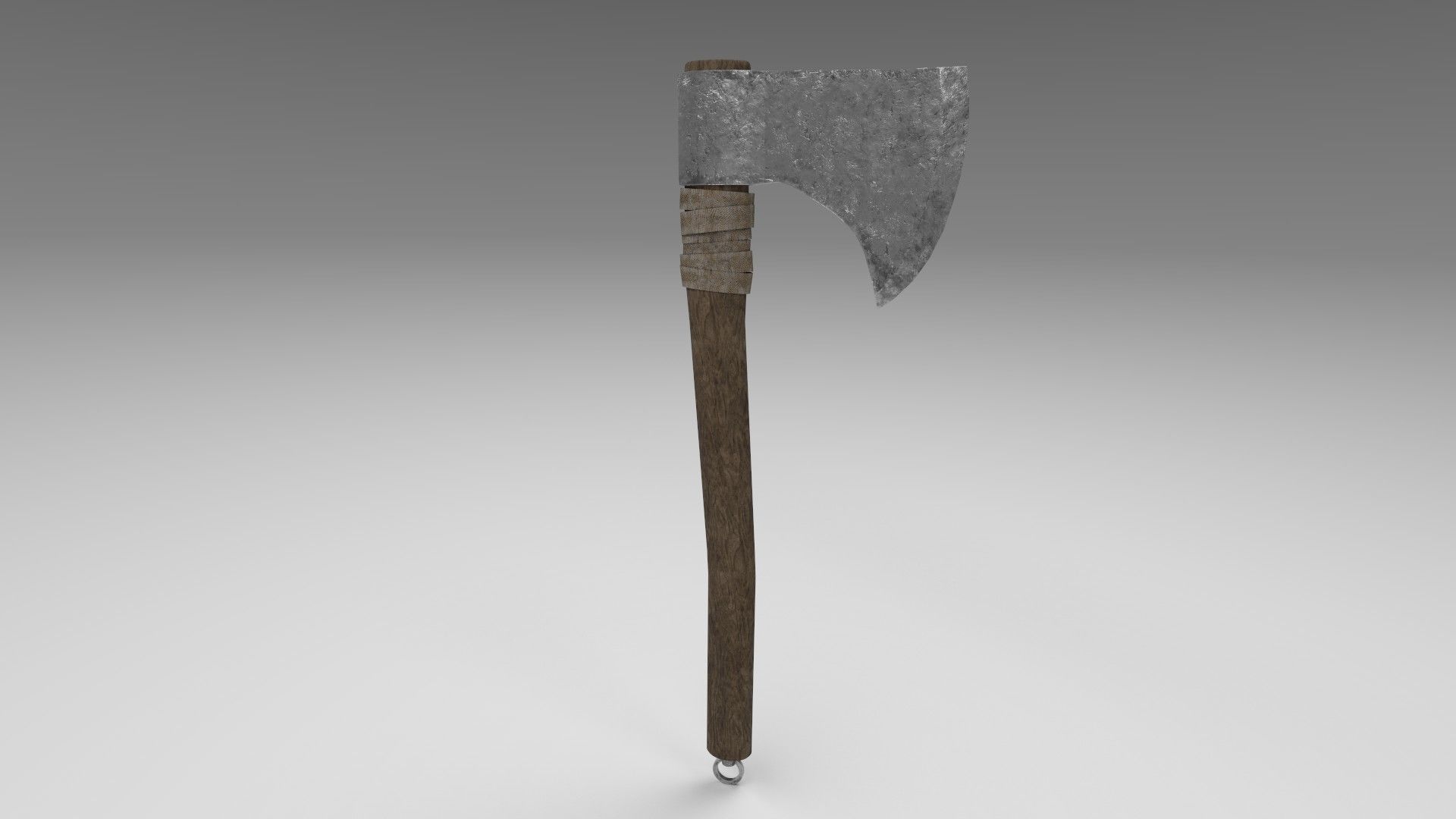 Medieval battle axe 3 Low-poly 3D model_2
