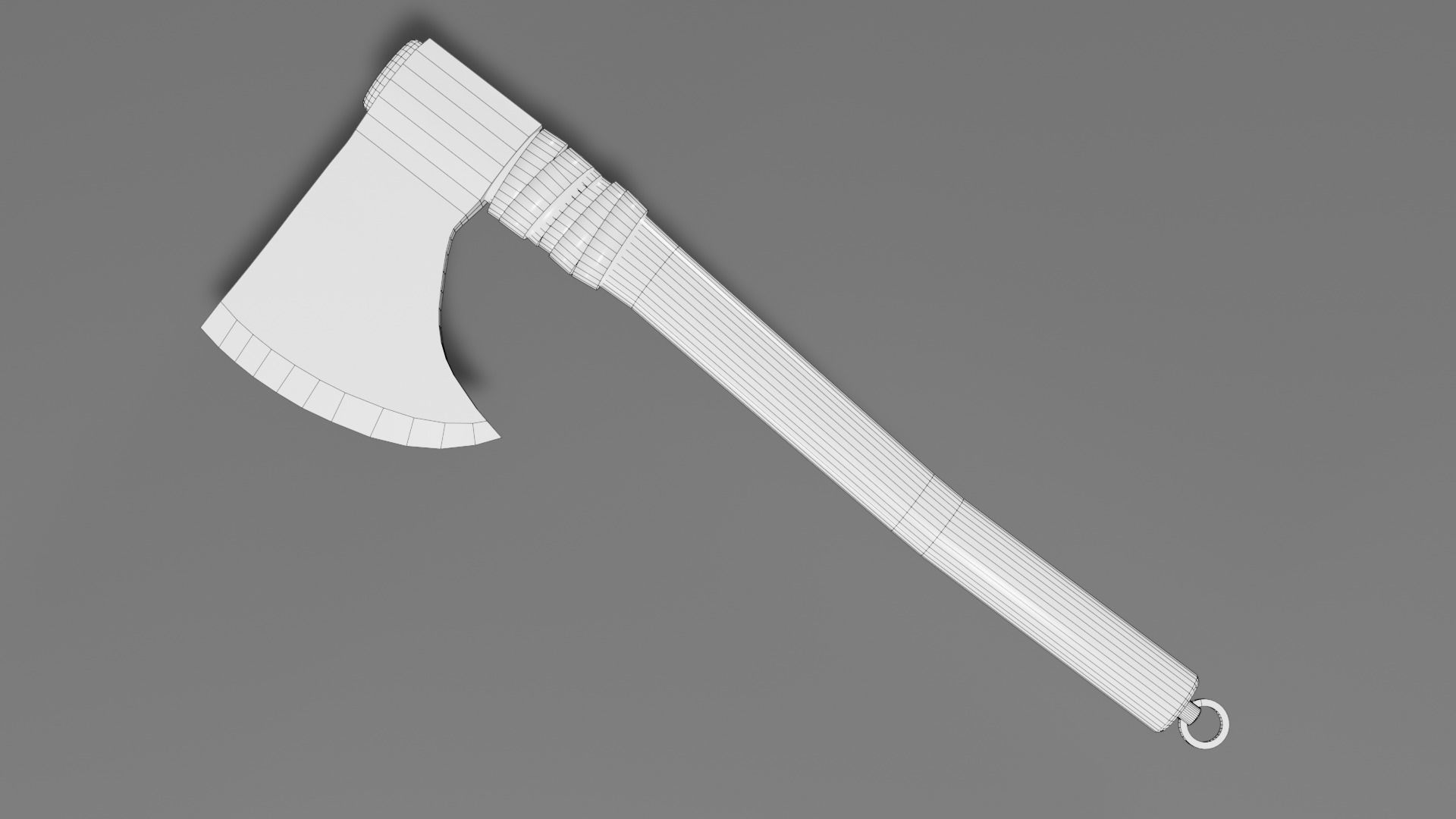 Medieval battle axe 3 Low-poly 3D model_10