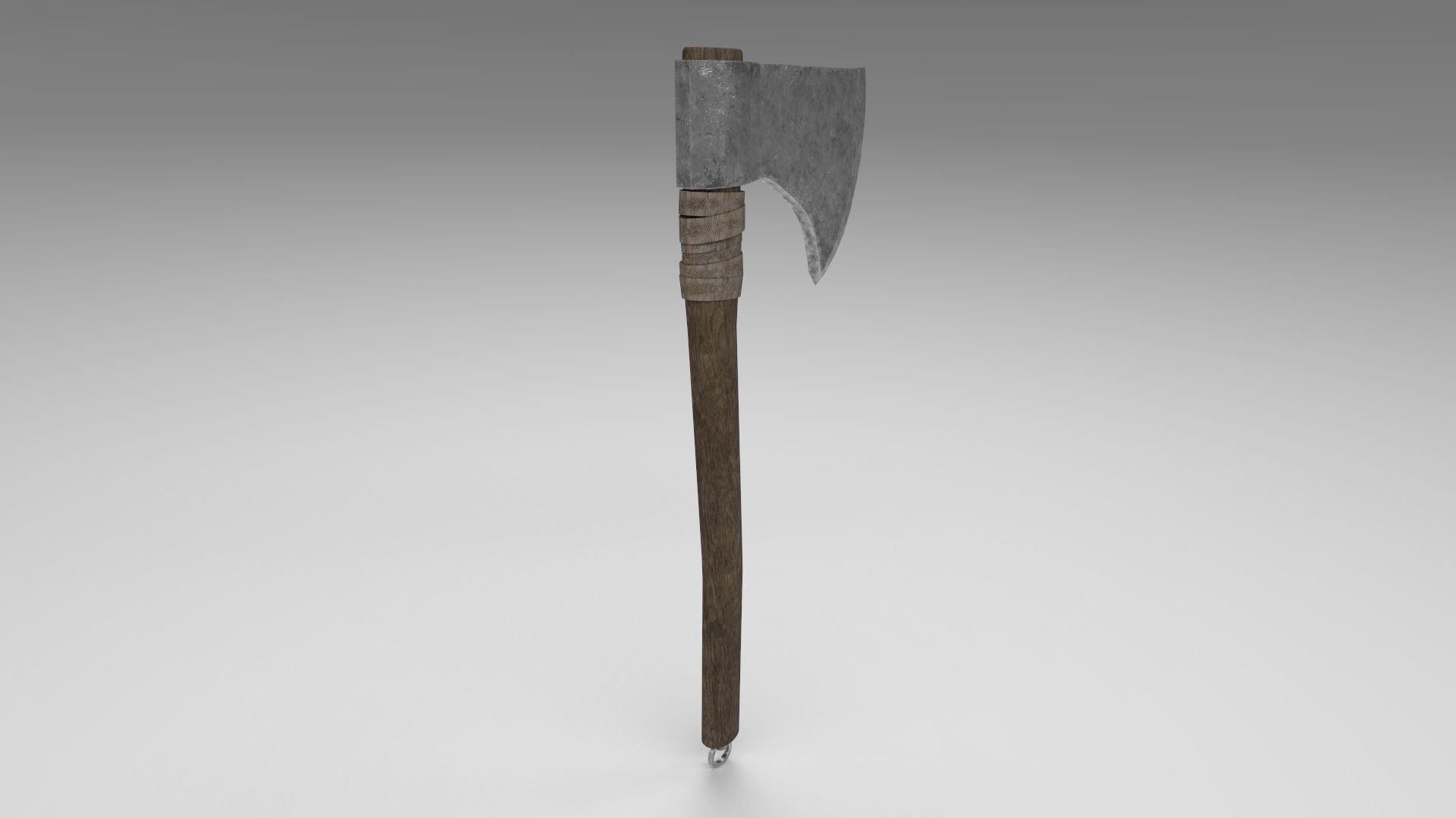 Medieval battle axe 3 Low-poly 3D model_5