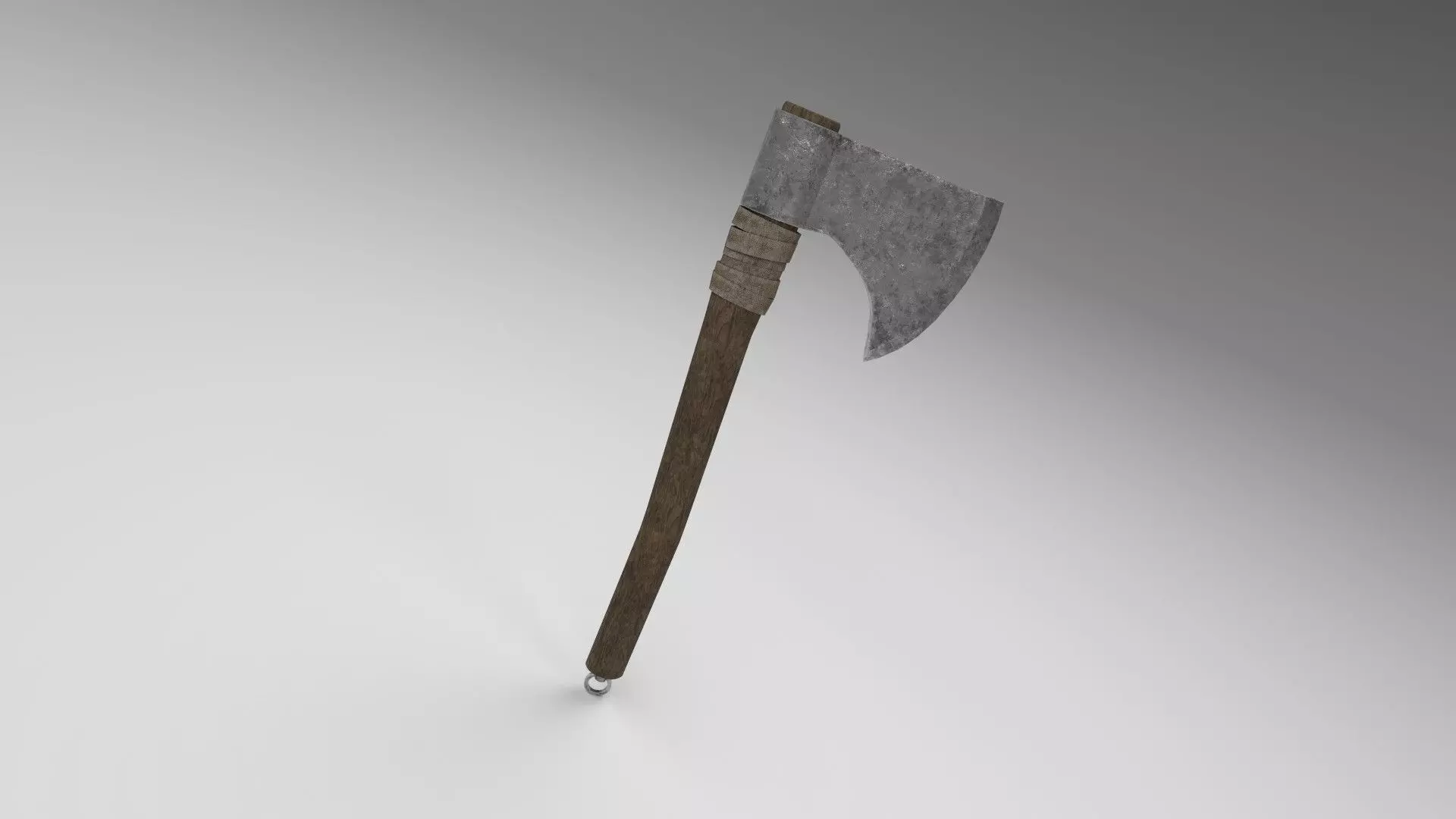 Medieval battle axe 3 Low-poly 3D model_0