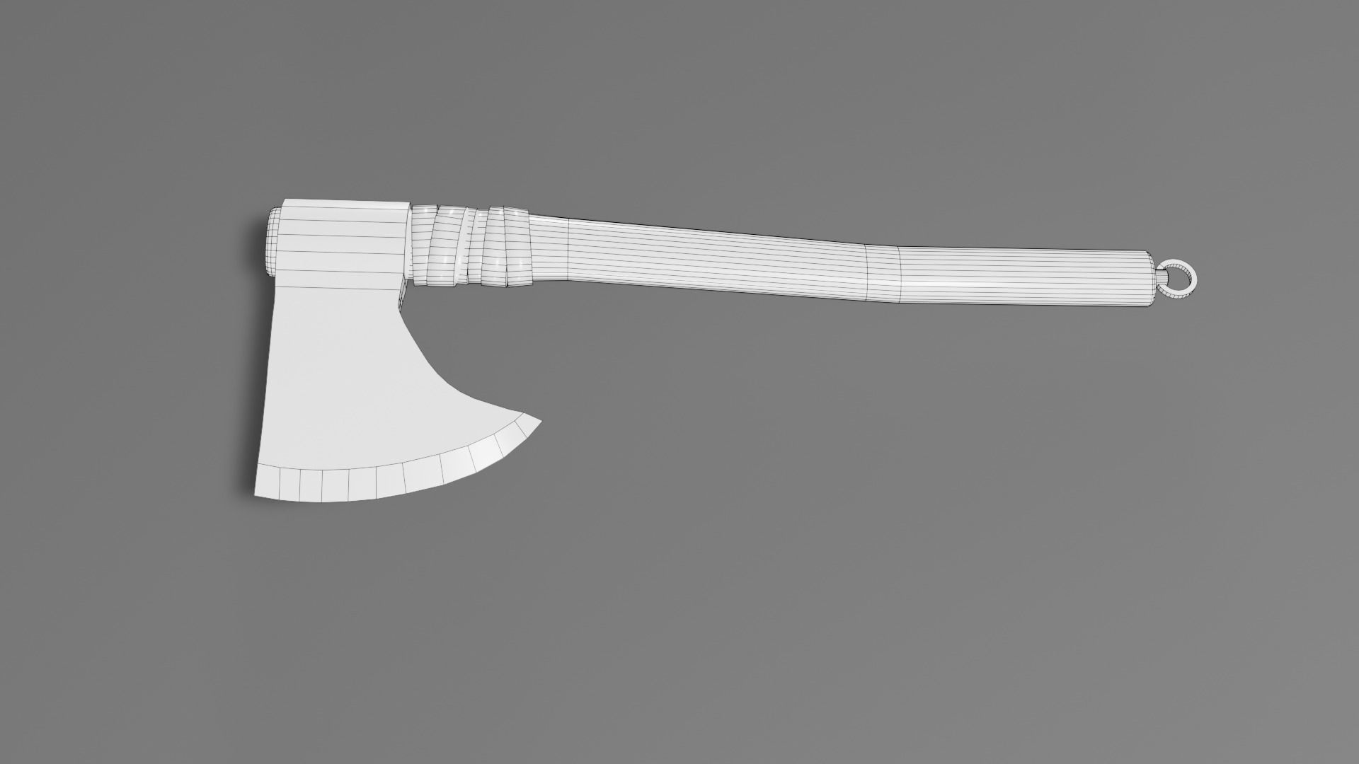 Medieval battle axe 3 Low-poly 3D model_9