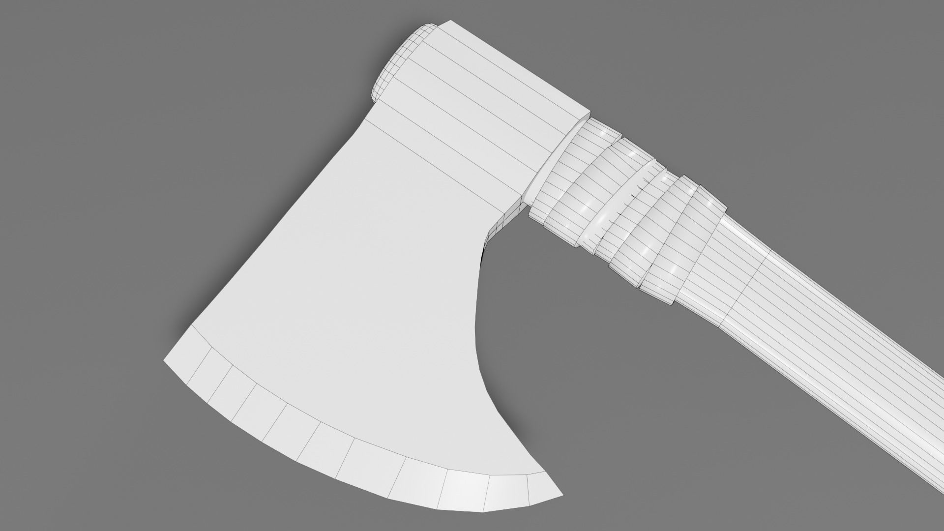 Medieval battle axe 3 Low-poly 3D model_11