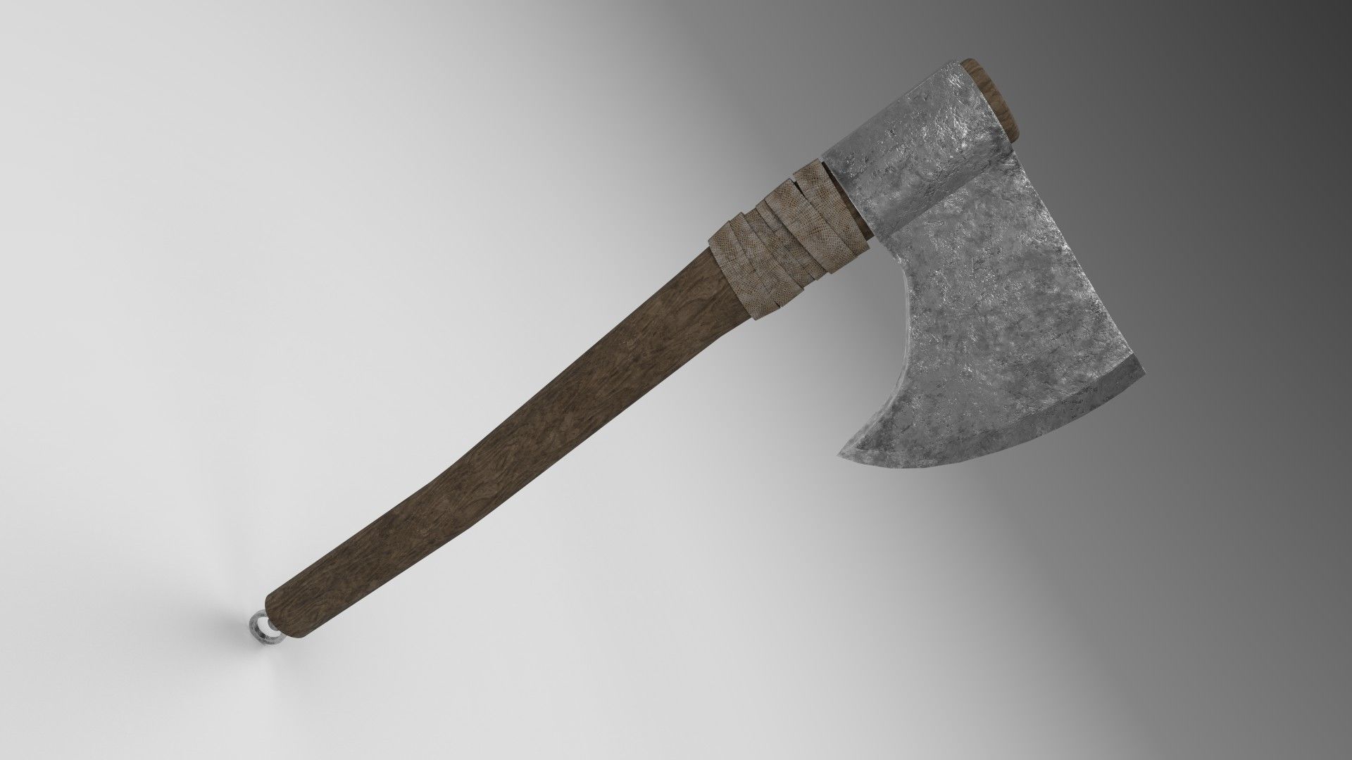 Medieval battle axe 3 Low-poly 3D model_1