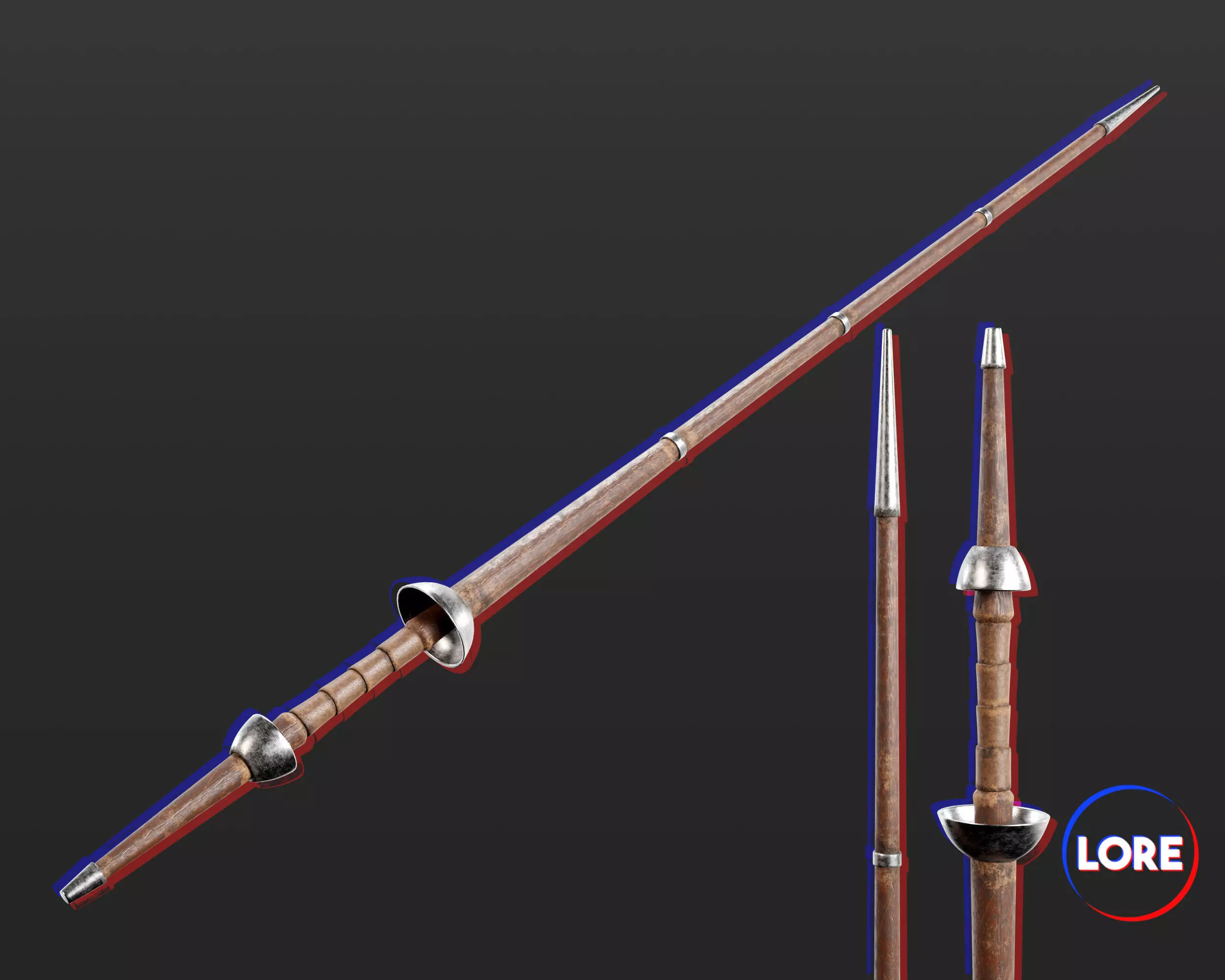 Medieval Common Weapon Lance Low-poly 3D model_0