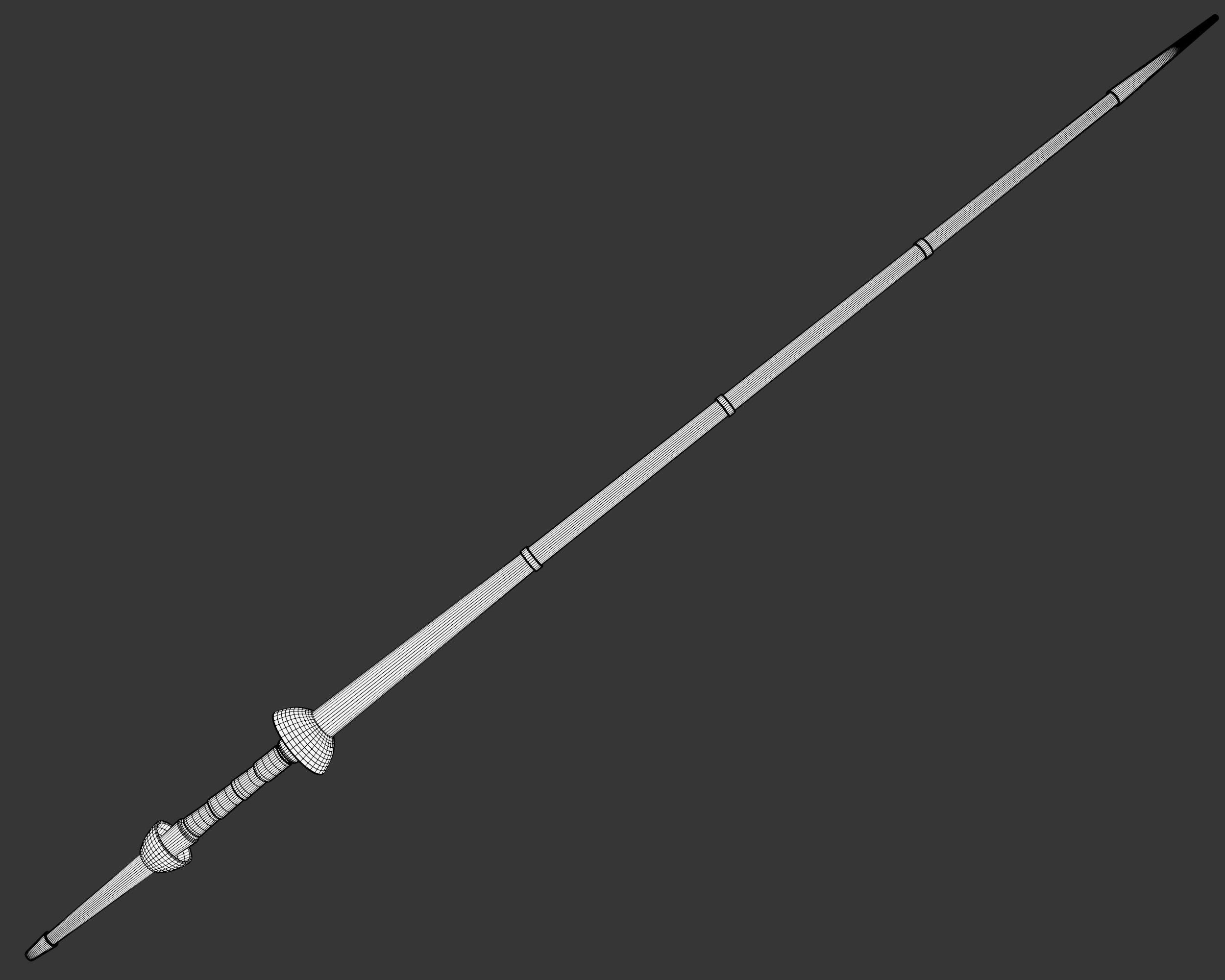Medieval Common Weapon Lance Low-poly 3D model_5