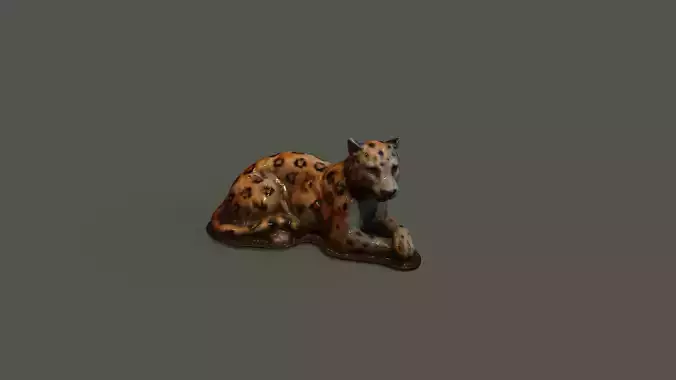 Ceramic Leopard - Game Ready Scan