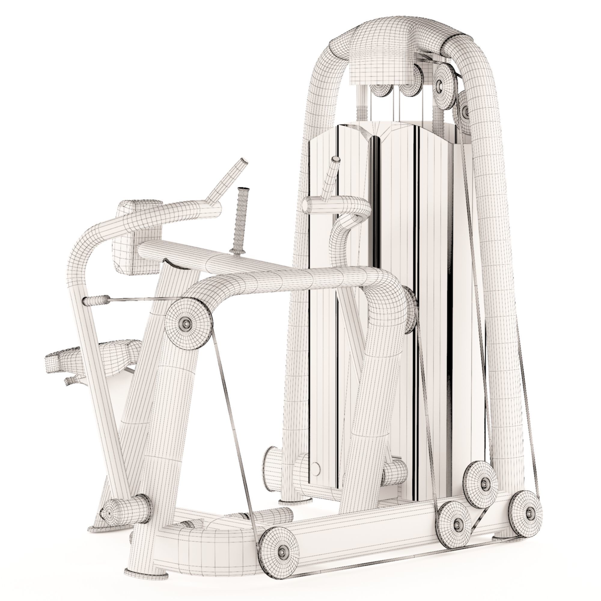 Technogym Gym back exercise machine 3D model_4