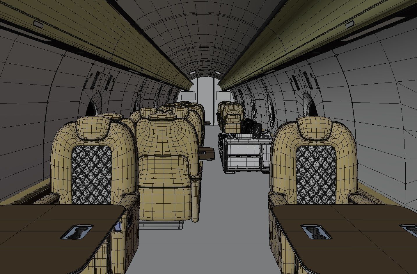 Jet Interior Low-poly 3D model_2