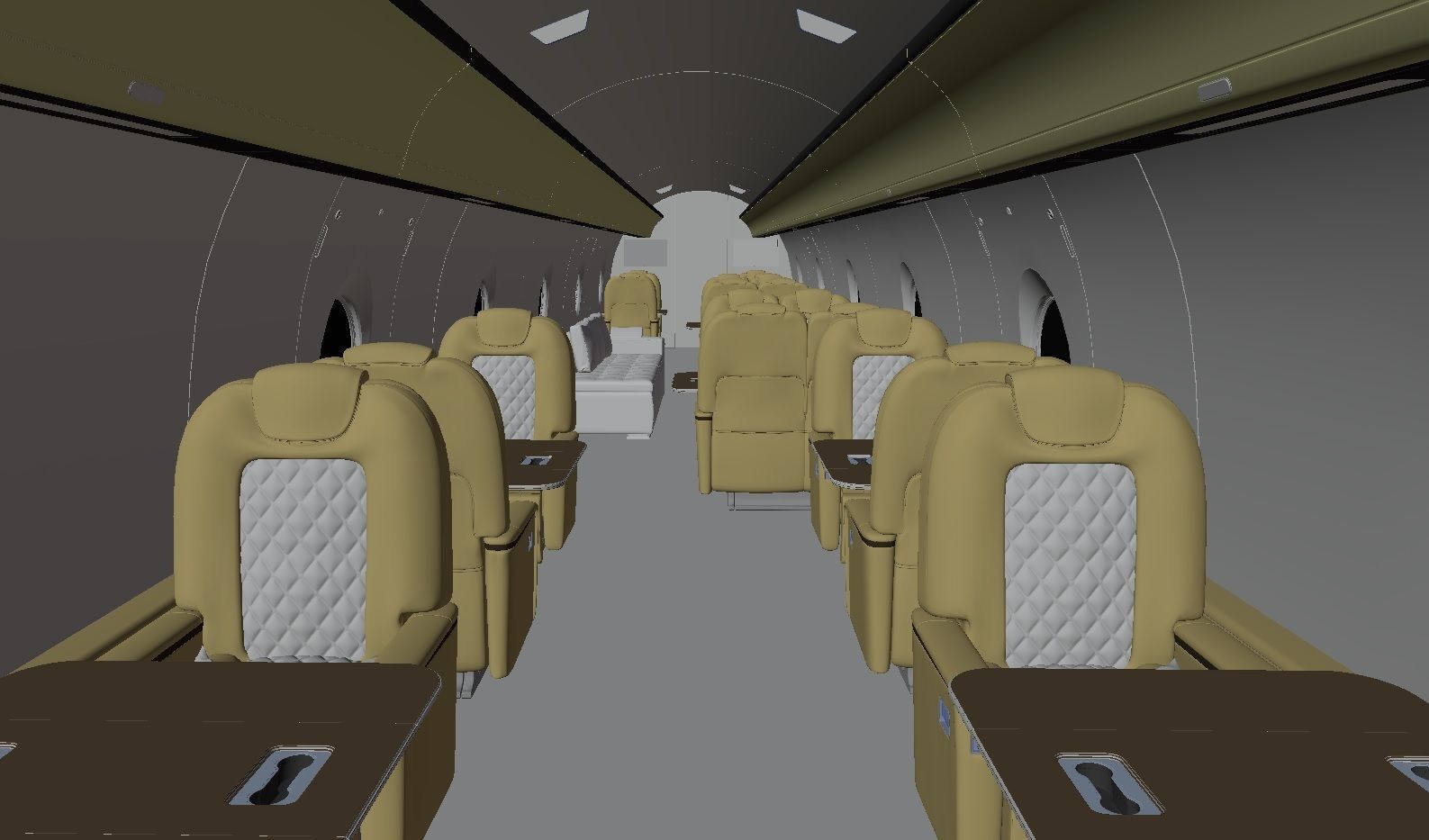 Jet Interior Low-poly 3D model_4