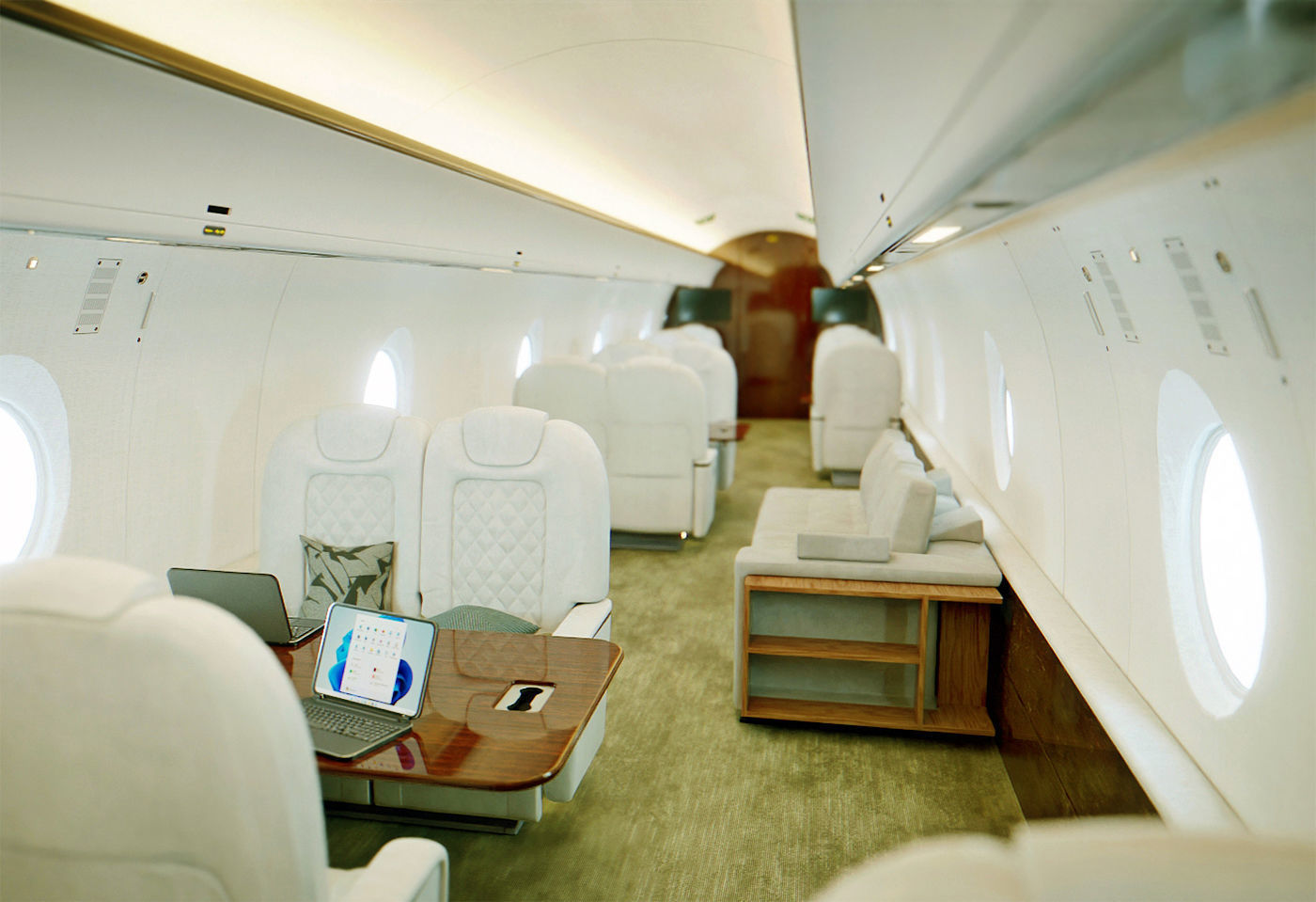 Jet Interior Low-poly 3D model_1