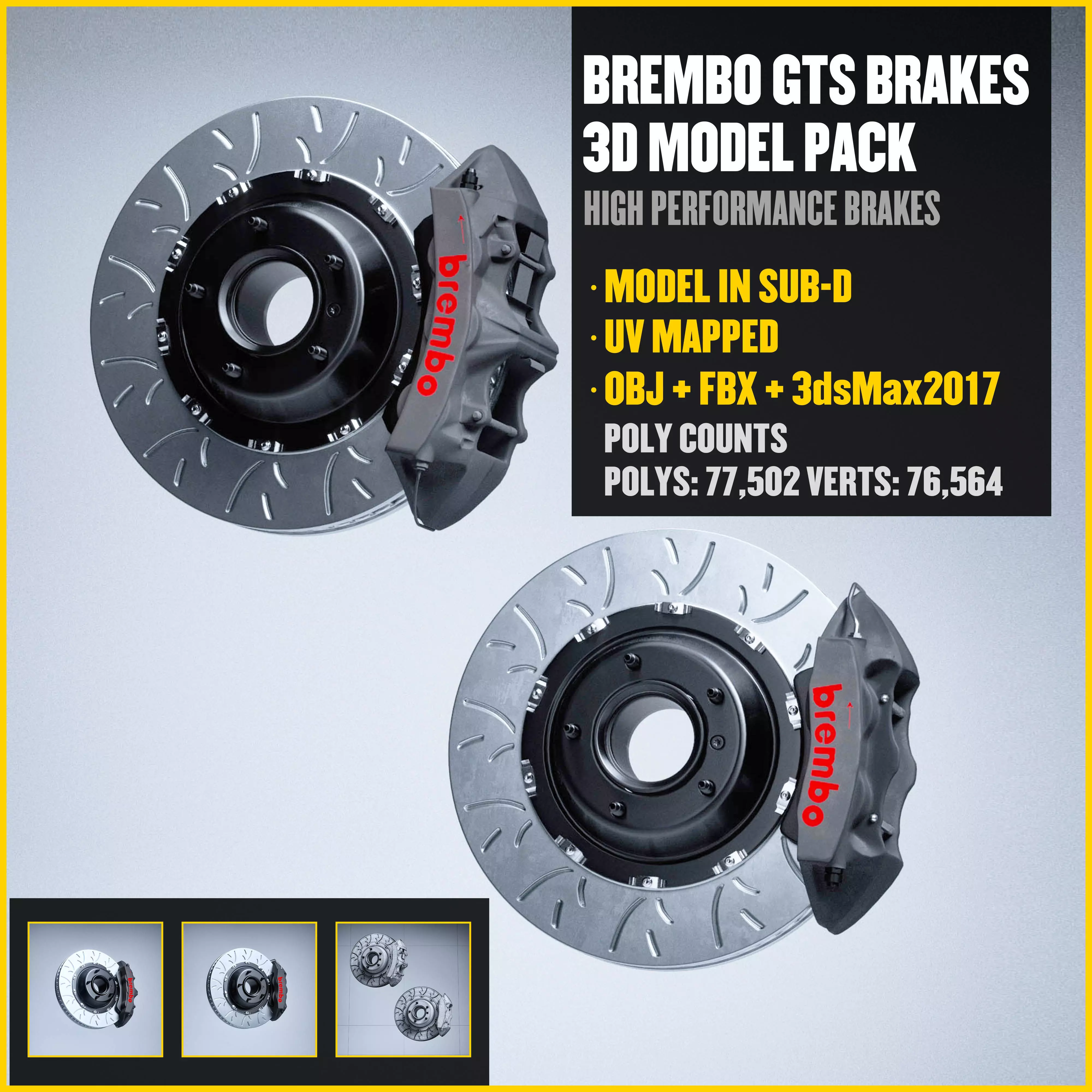 HIGH PERFORMANCE BIG BRAKE KIT  Low-poly 3D model_0