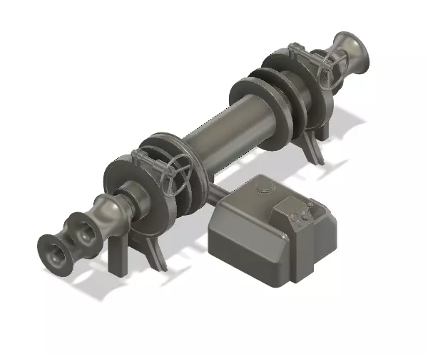 3d printable ship double mooring winch 3D print model_0