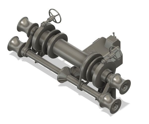3d printable ship double mooring winch 3D print model_1