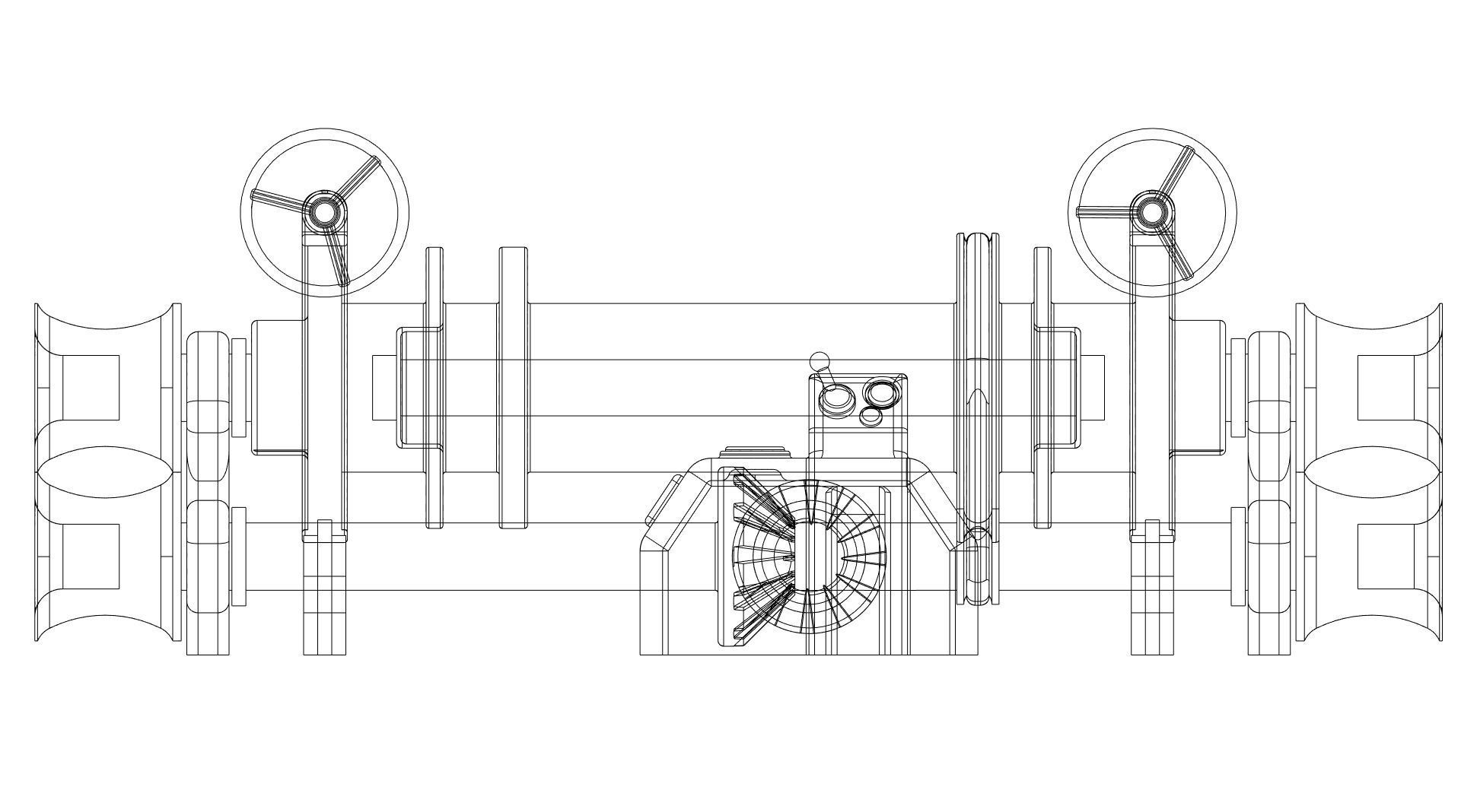 3d printable ship double mooring winch 3D print model_3