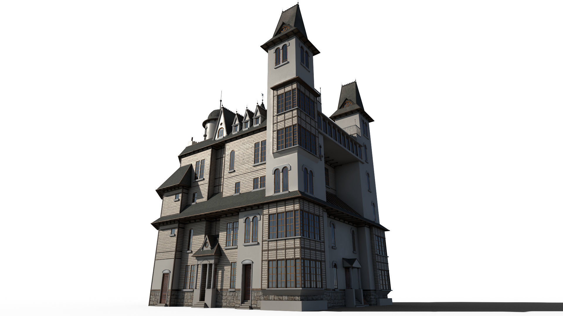 Old Mansion 3D model_2