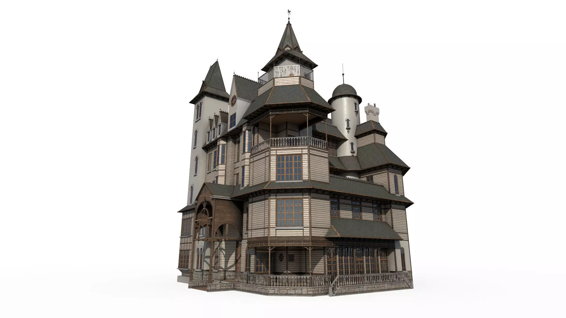 Old Mansion 3D model_0