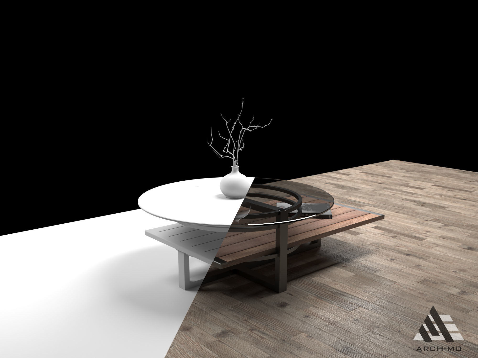 Coffee table 01- furniture Free low-poly 3D model_1