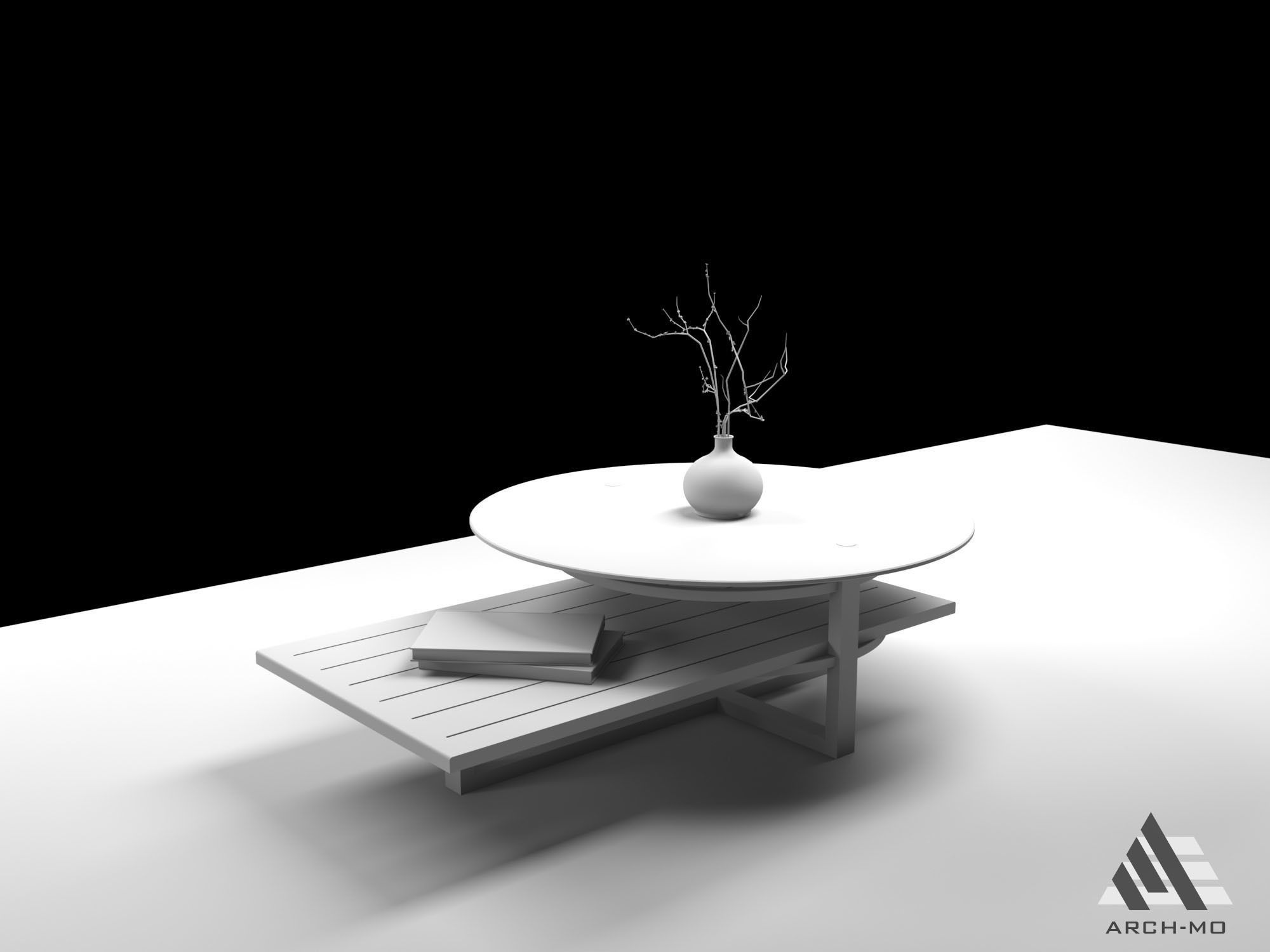 Coffee table 01- furniture Free low-poly 3D model_7