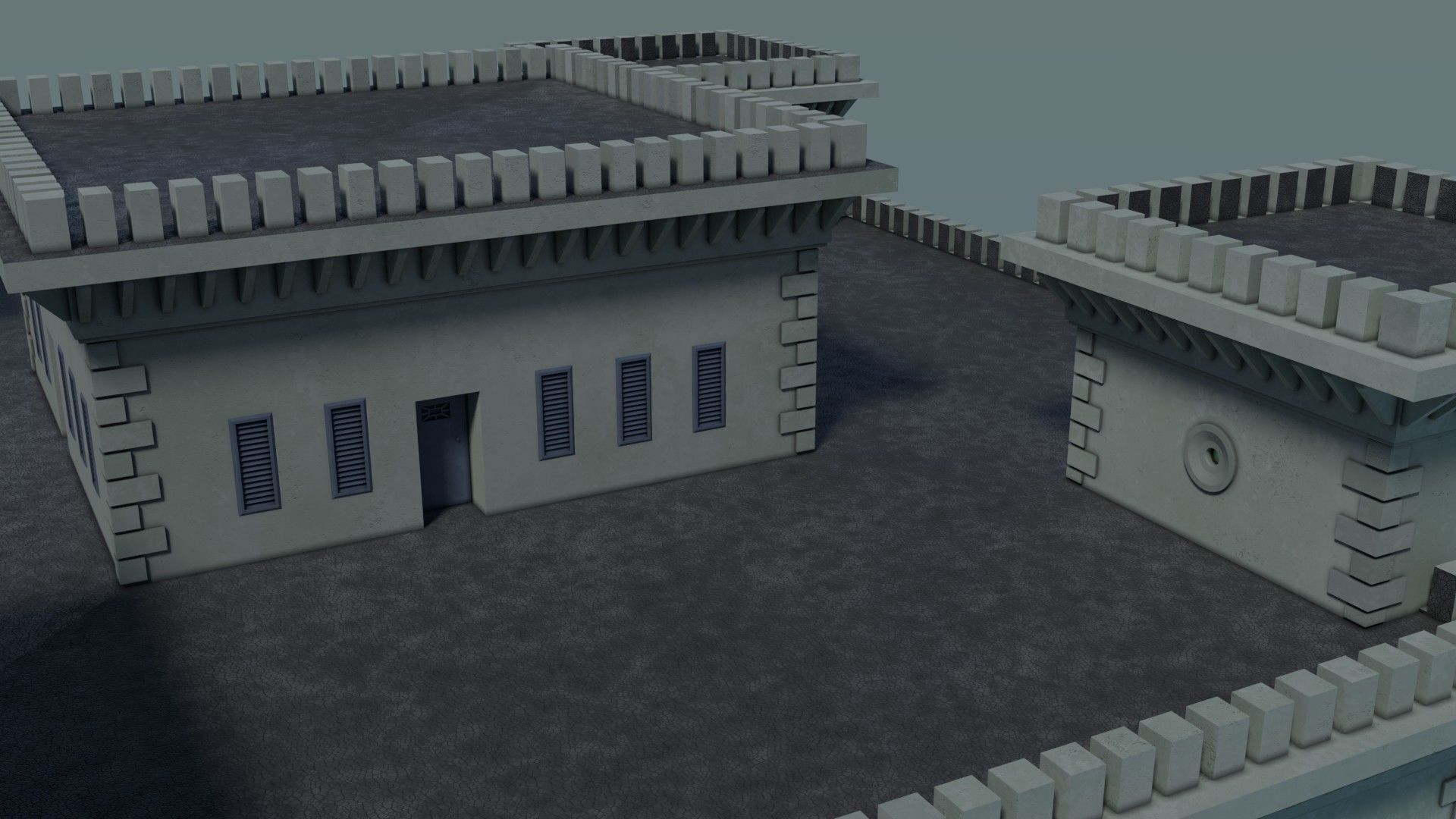 Reichsbahn Berlin Castle Concrete 1 Low-poly 3D model_5
