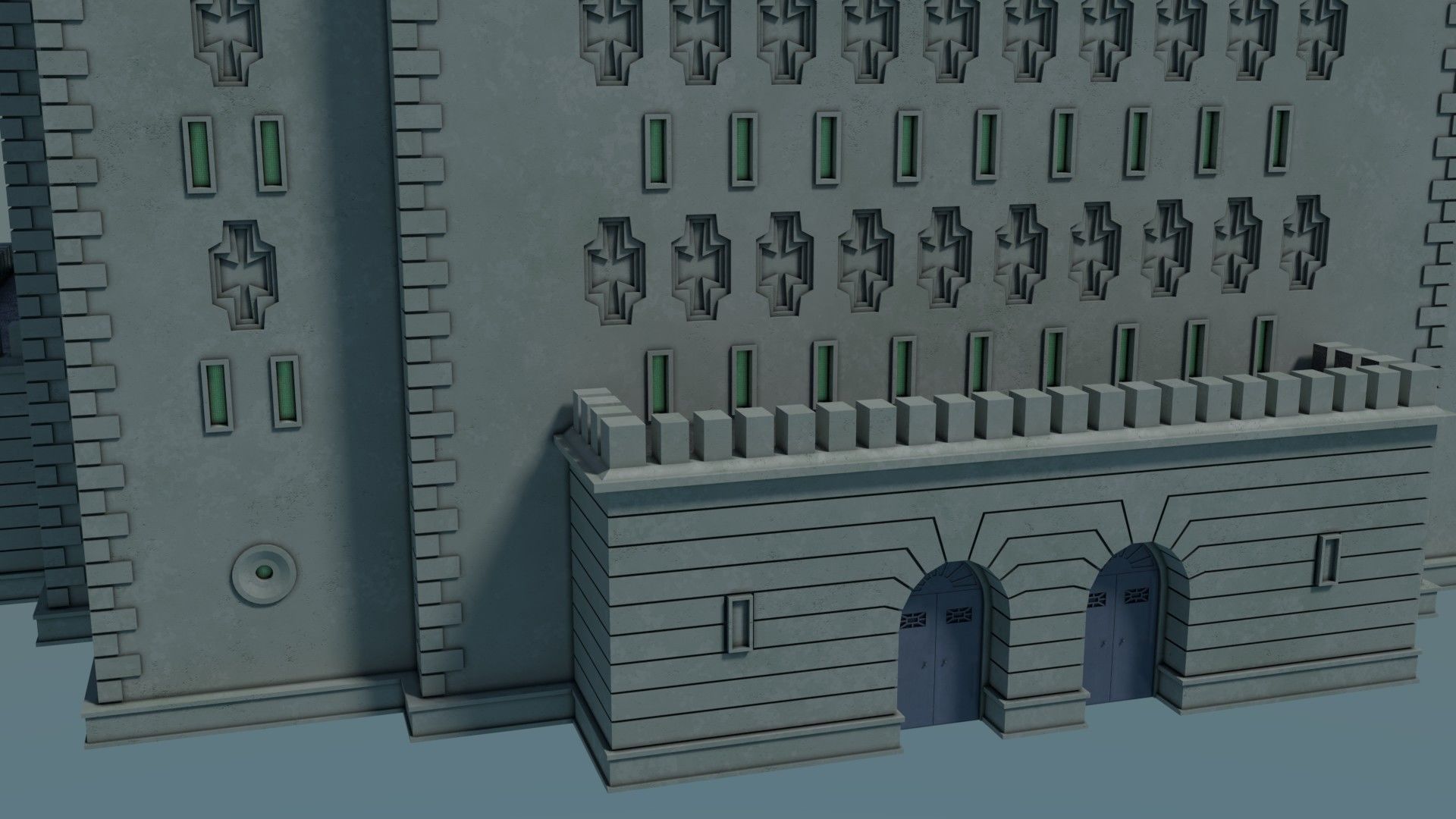 Reichsbahn Berlin Castle Concrete 1 Low-poly 3D model_3