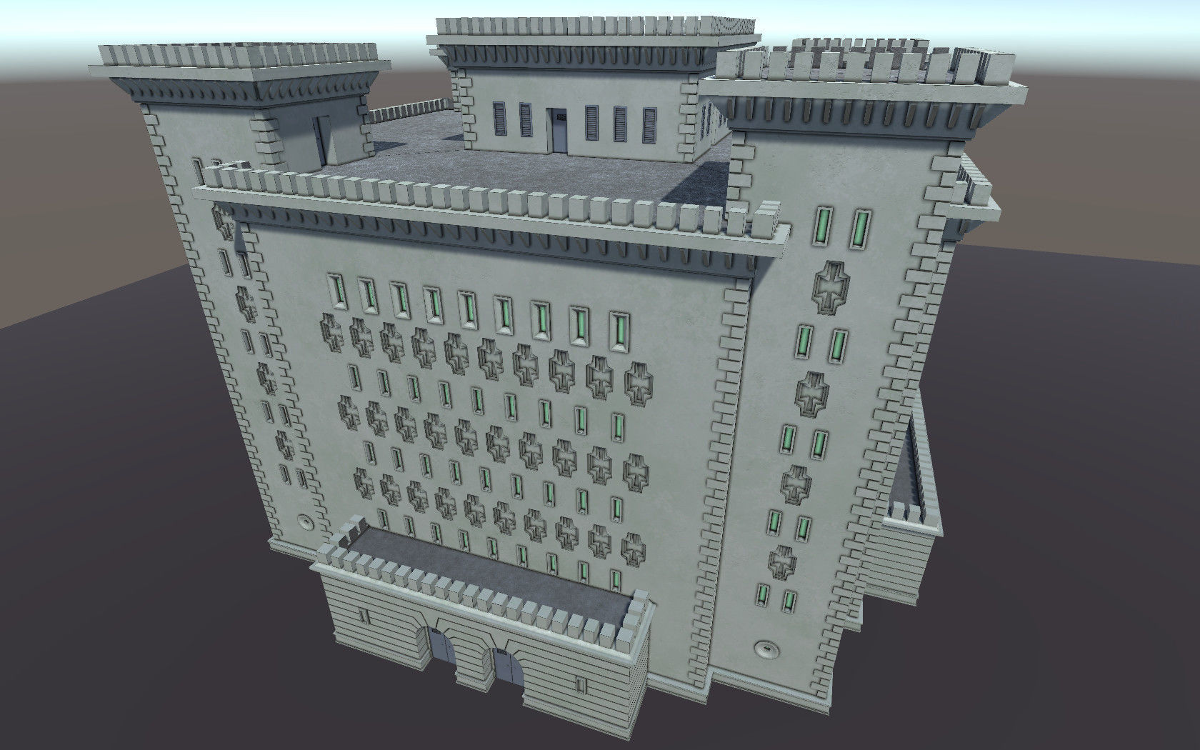 Reichsbahn Berlin Castle Concrete 1 Low-poly 3D model_14