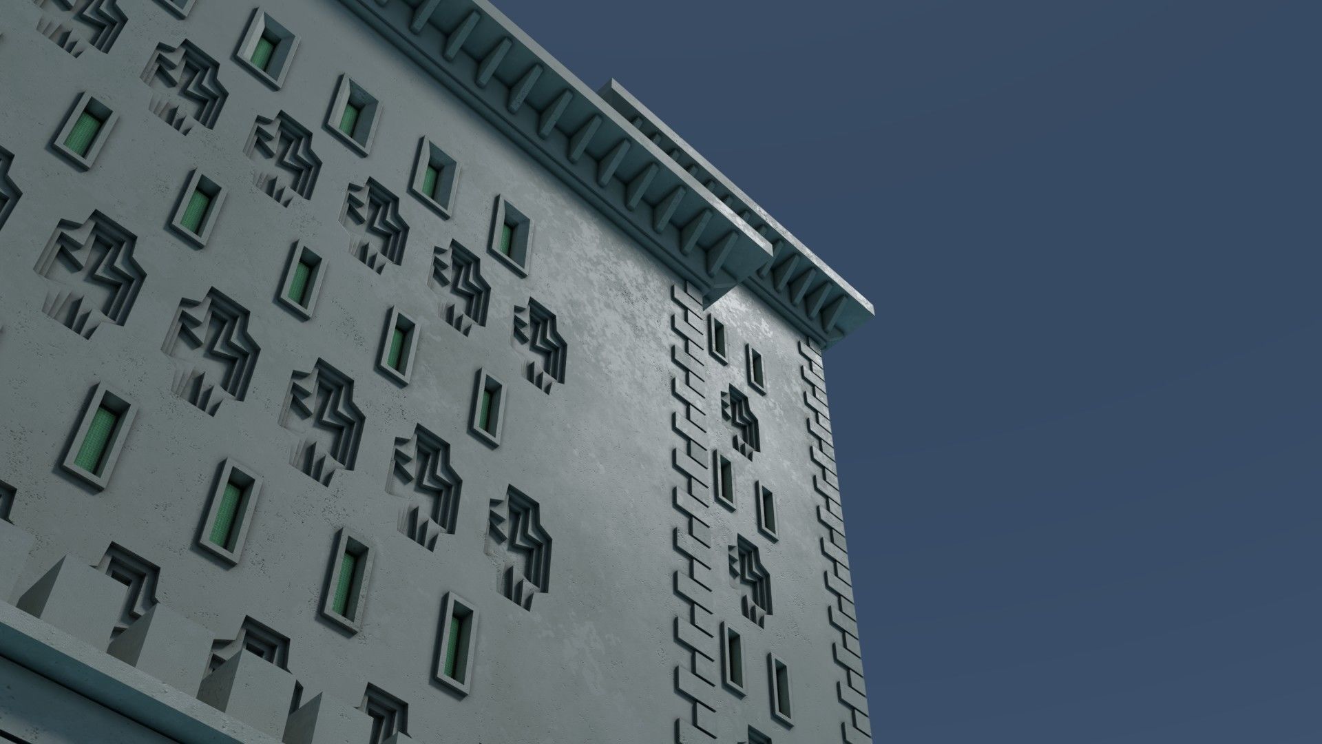 Reichsbahn Berlin Castle Concrete 1 Low-poly 3D model_6