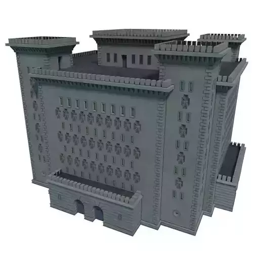 Reichsbahn Berlin Castle Concrete 1 Low-poly 3D model