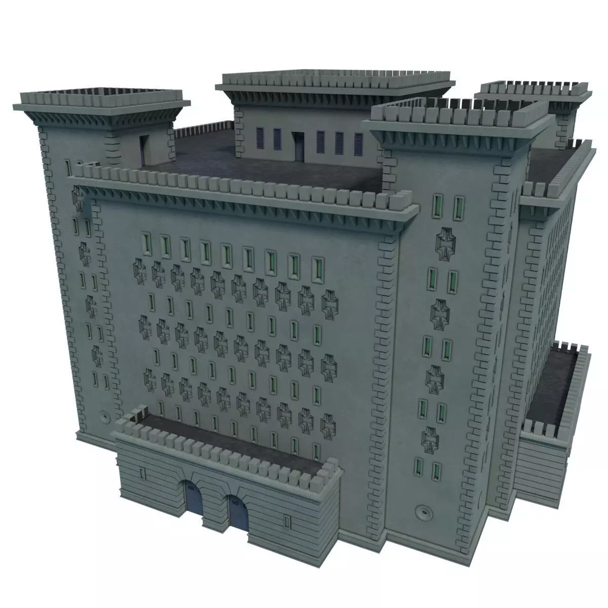 Reichsbahn Berlin Castle Concrete 1 Low-poly 3D model_0