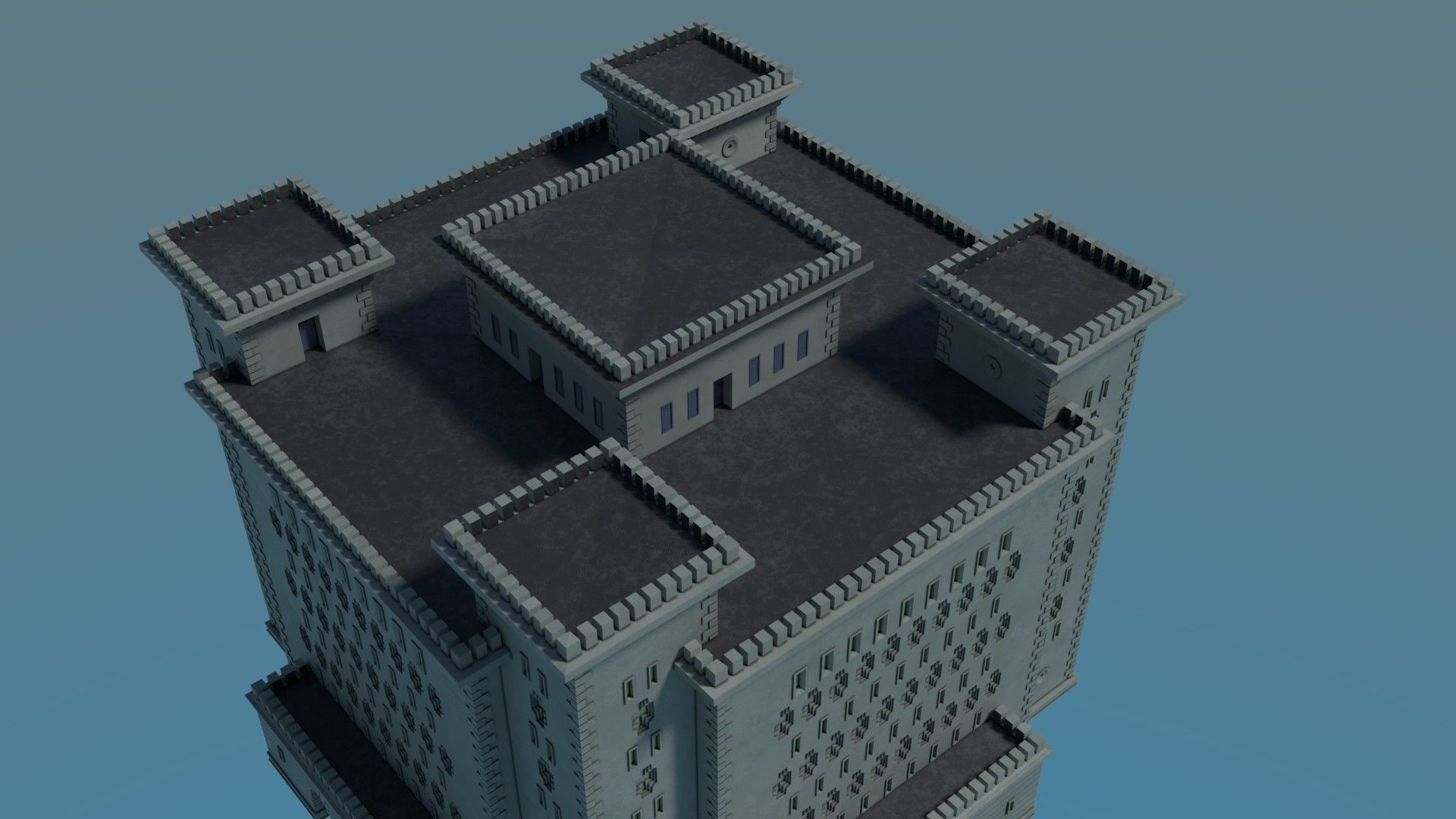 Reichsbahn Berlin Castle Concrete 1 Low-poly 3D model_7