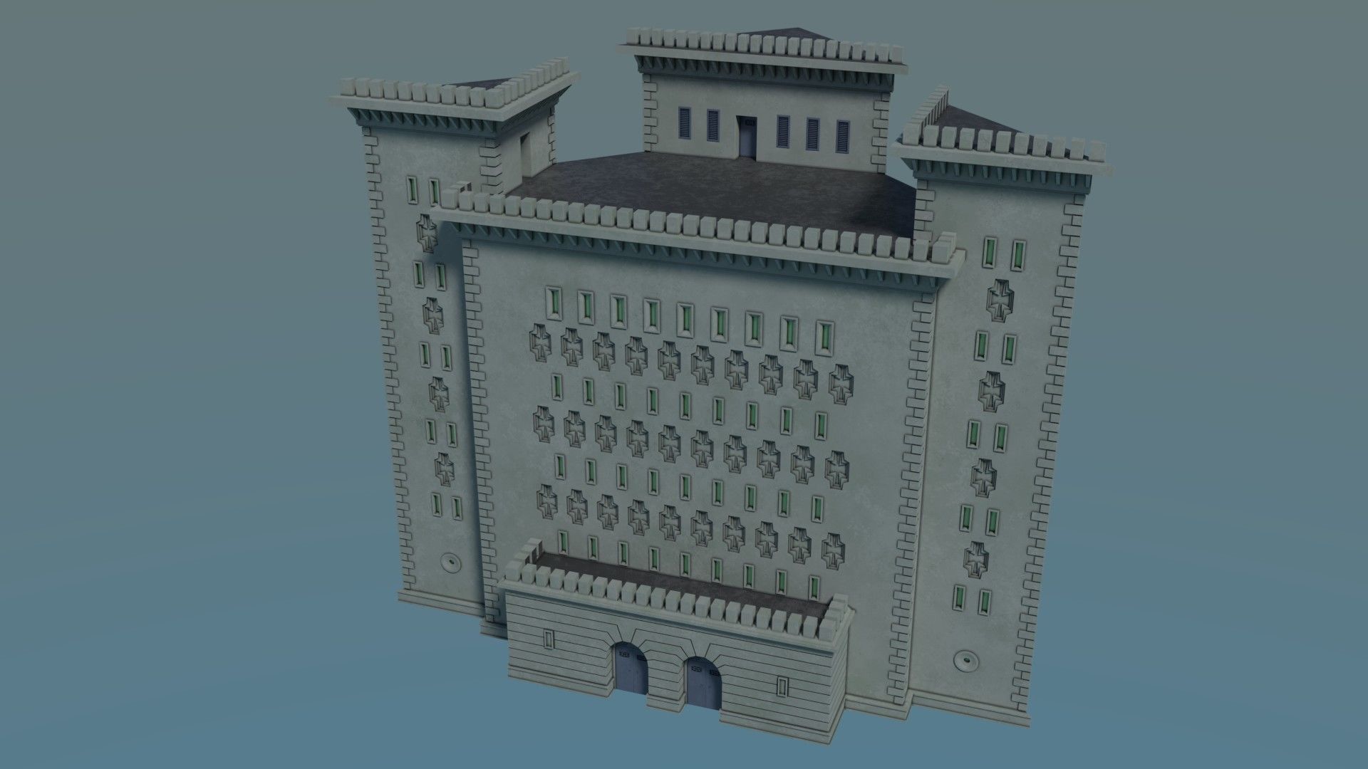 Reichsbahn Berlin Castle Concrete 1 Low-poly 3D model_10