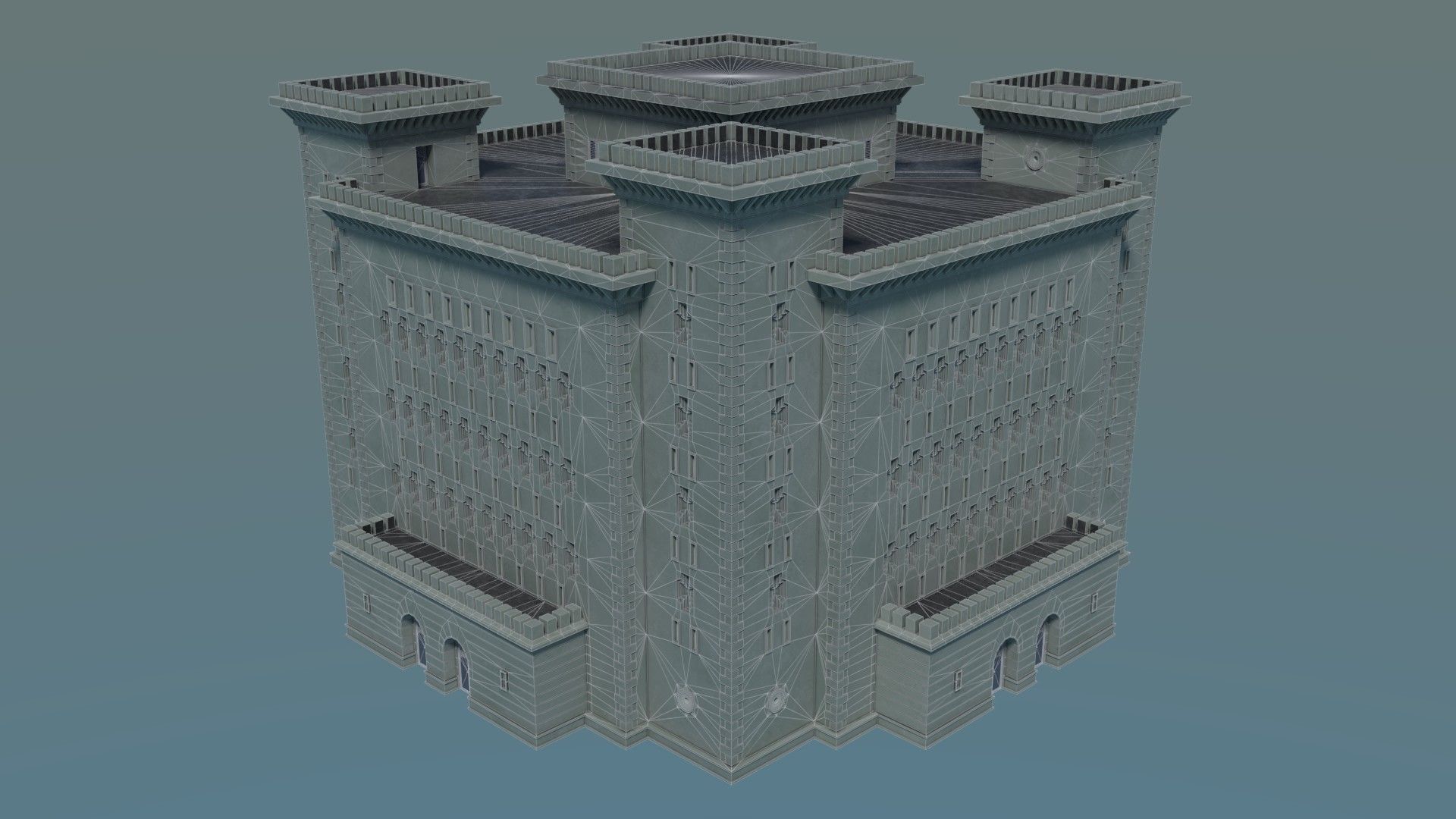 Reichsbahn Berlin Castle Concrete 1 Low-poly 3D model_16