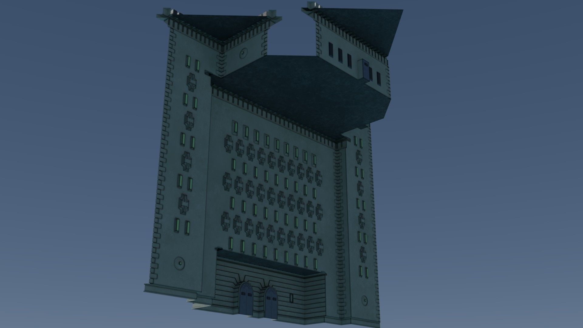 Reichsbahn Berlin Castle Concrete 1 Low-poly 3D model_11