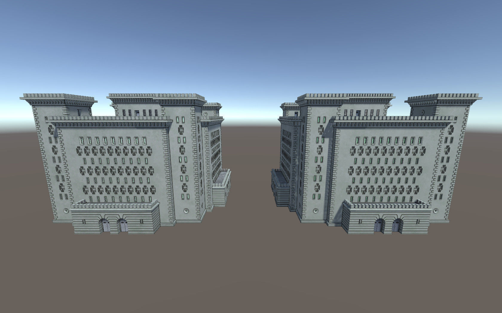 Reichsbahn Berlin Castle Concrete 1 Low-poly 3D model_15