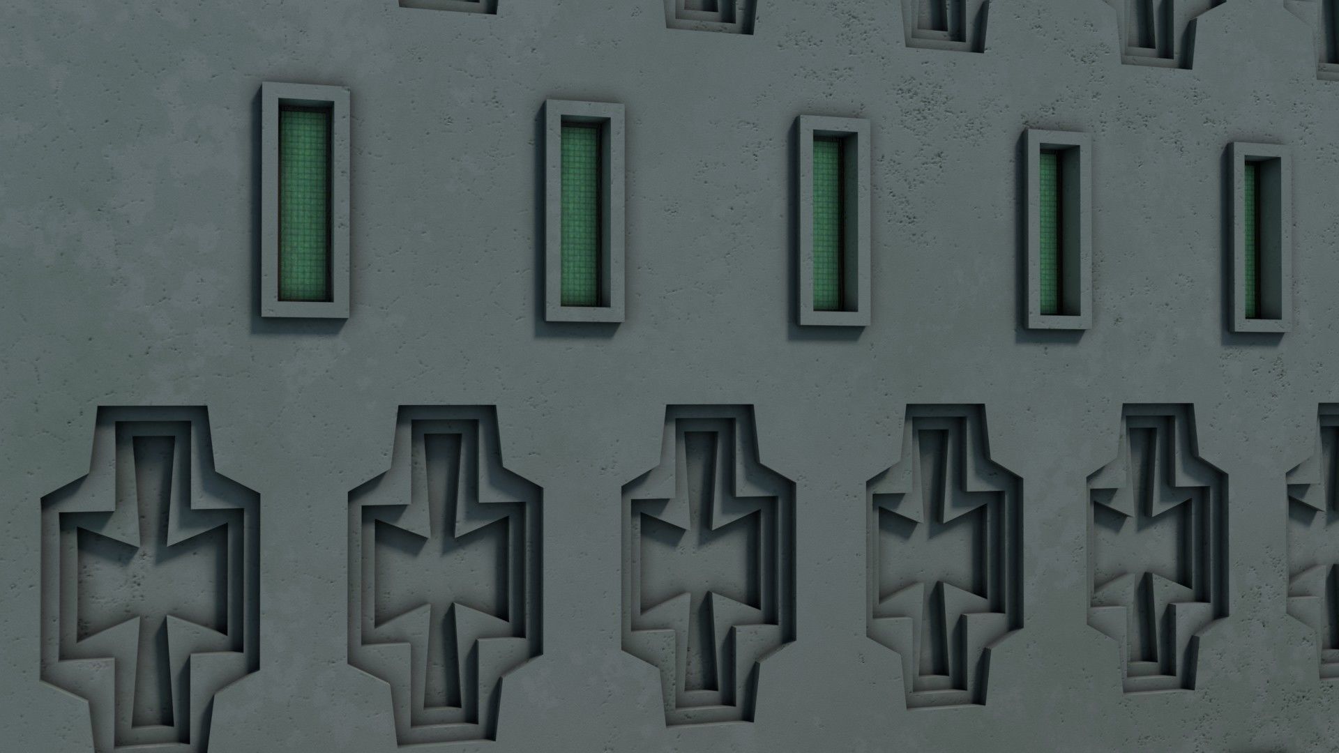 Reichsbahn Berlin Castle Concrete 1 Low-poly 3D model_4