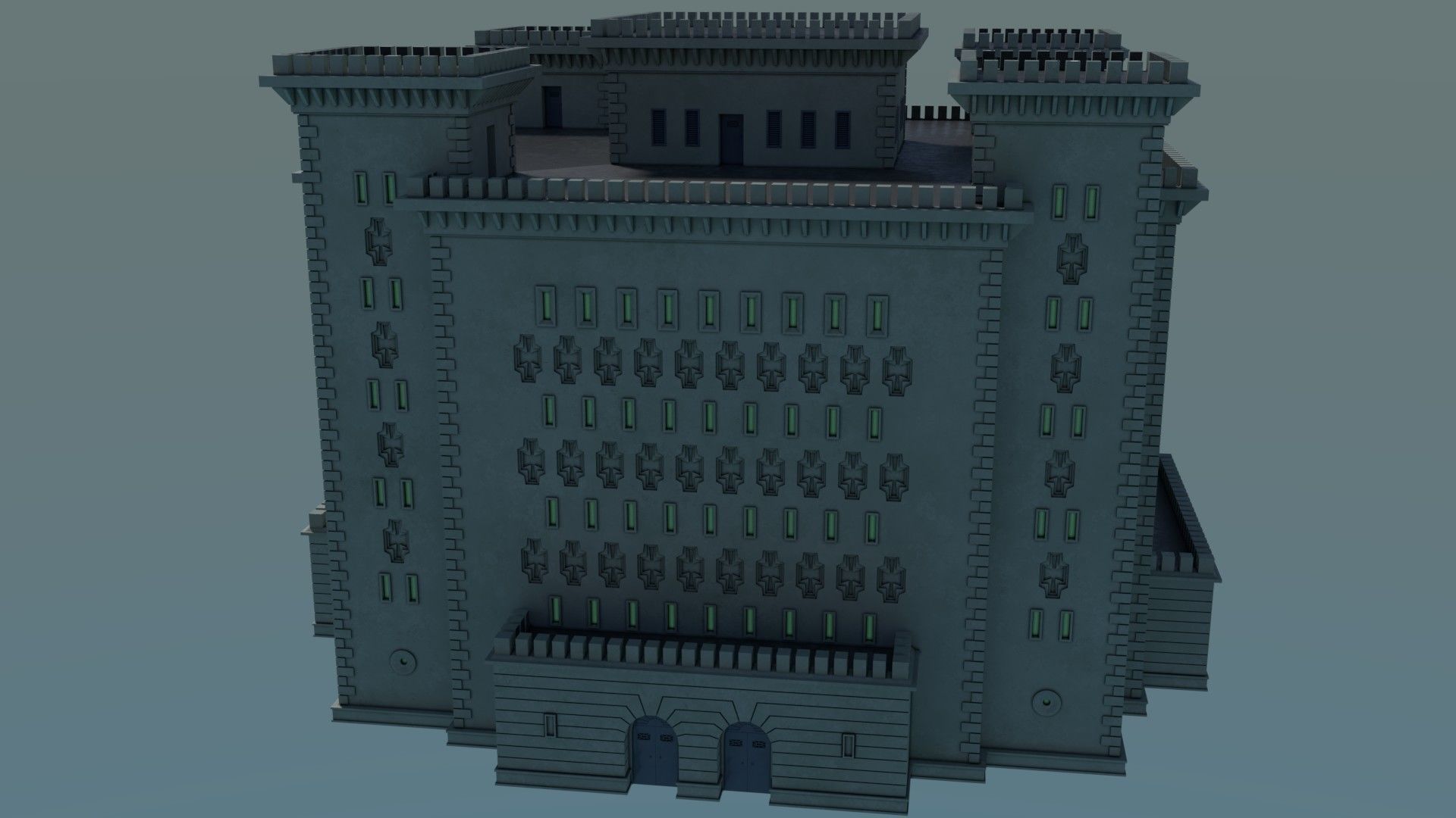 Reichsbahn Berlin Castle Concrete 1 Low-poly 3D model_8