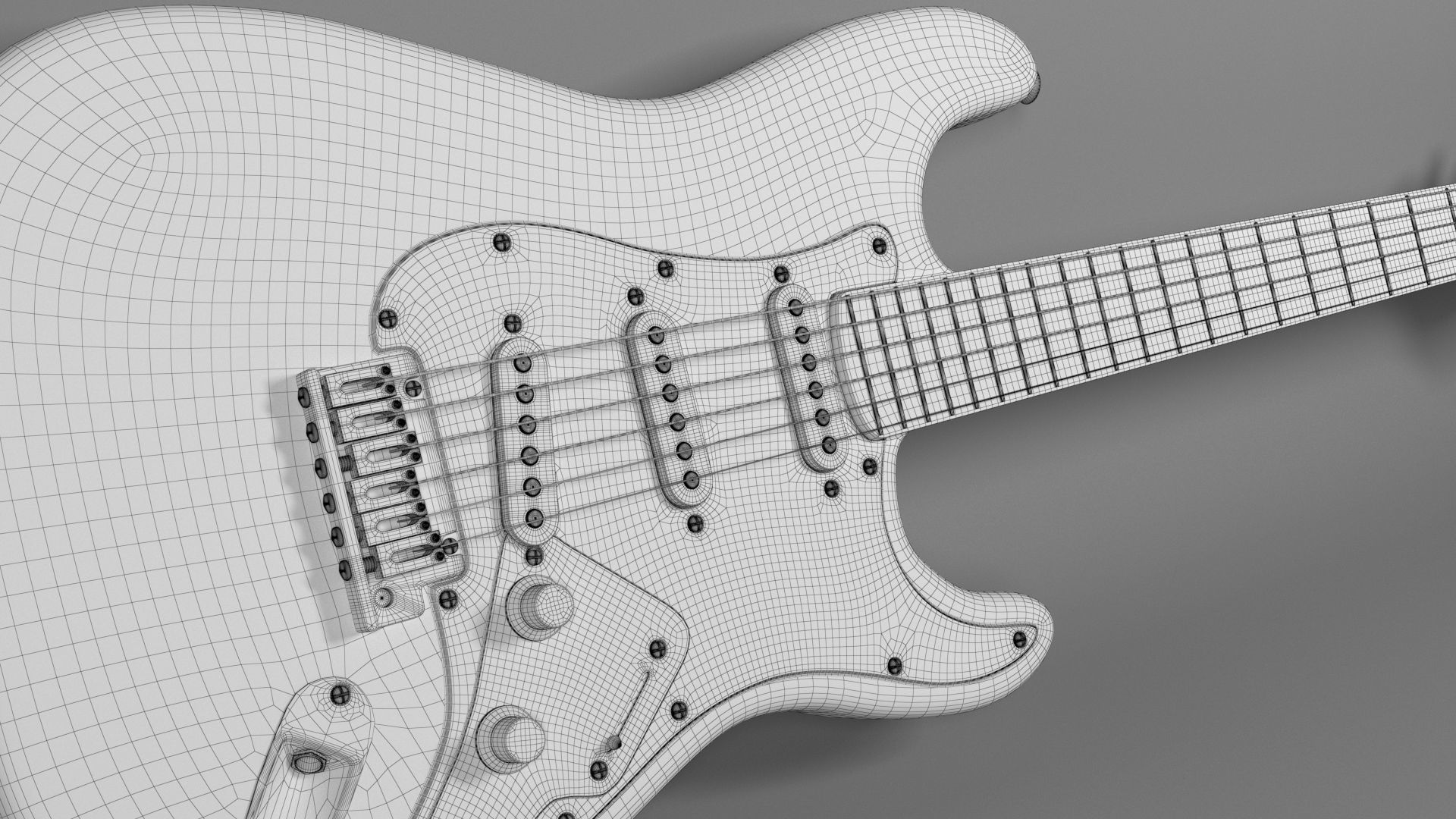 Electroguitar Fender Stratocaster 3D model_3
