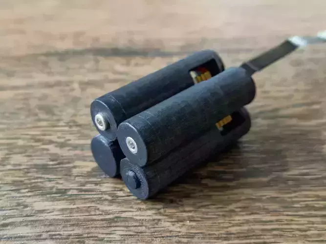 Battery Dummy 4xAA with condenser for USB or power supply 3D print model