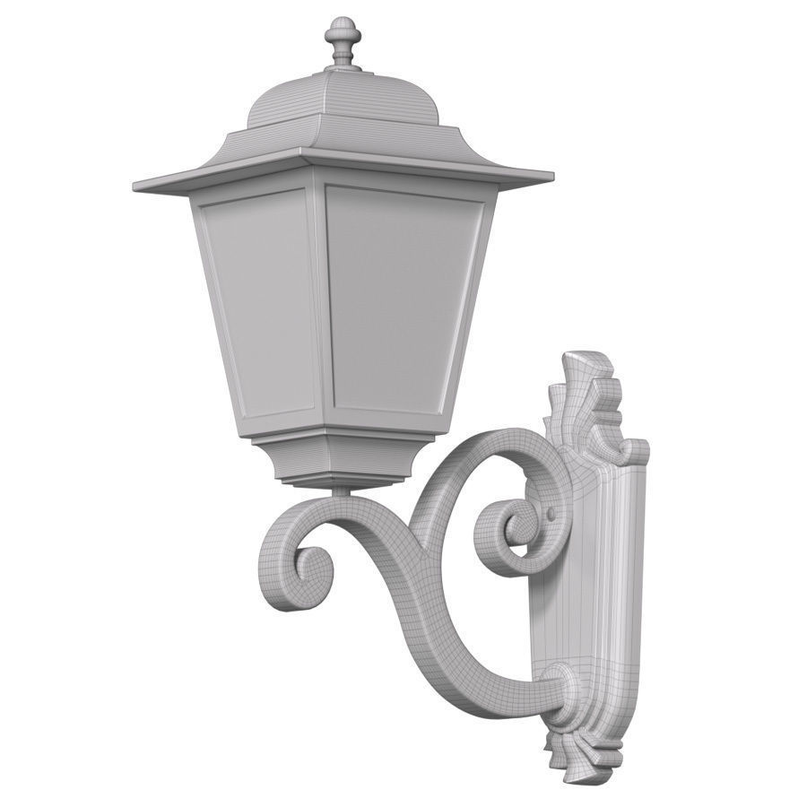 Classical Outdoor wall Lamp Lantern Street Sconce 3D model_2