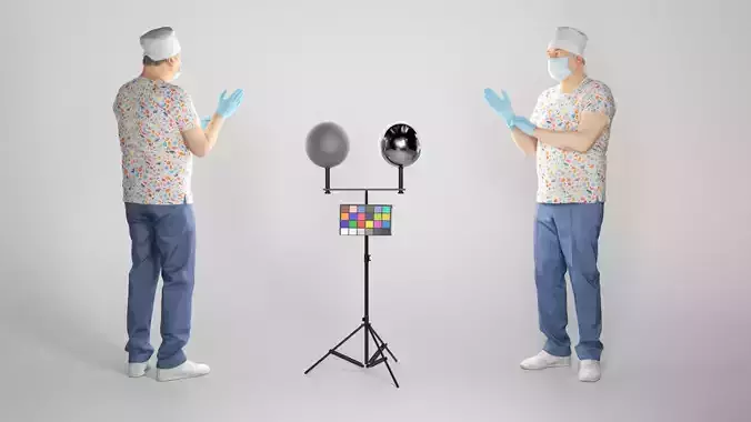 Doctor putting on surgical gloves 335 3D model