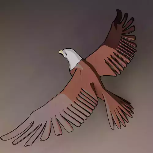 Eagle Retopologised 3D Model with NPR materials