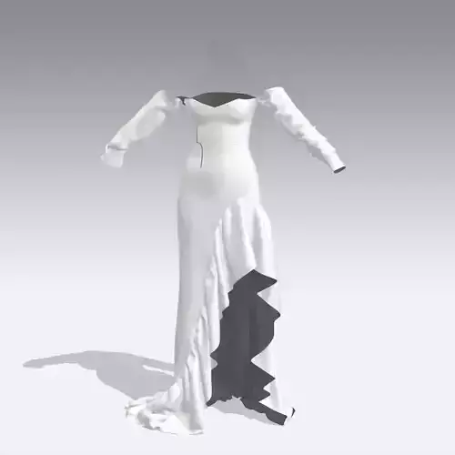 DRESS DRESS RUFFLED SLIT DRESS