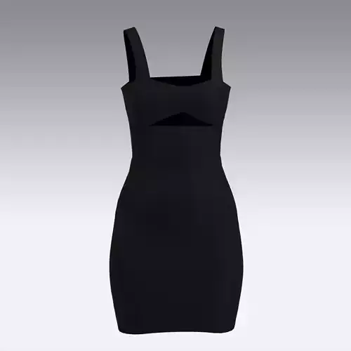 BLACK DRESS FASHION STYLE LOOK PANEL DRESS