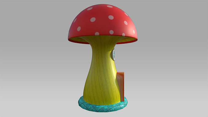 Toon Frog House Low-poly 3D model 5