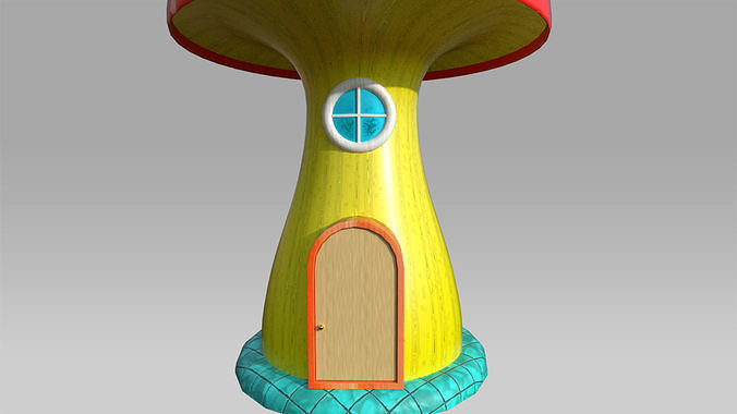 Toon Frog House Low-poly 3D model 6