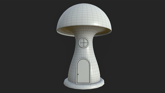 Toon Frog House Low-poly 3D model 7