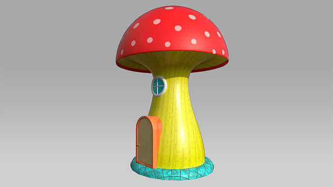 Toon Frog House Low-poly 3D model 2