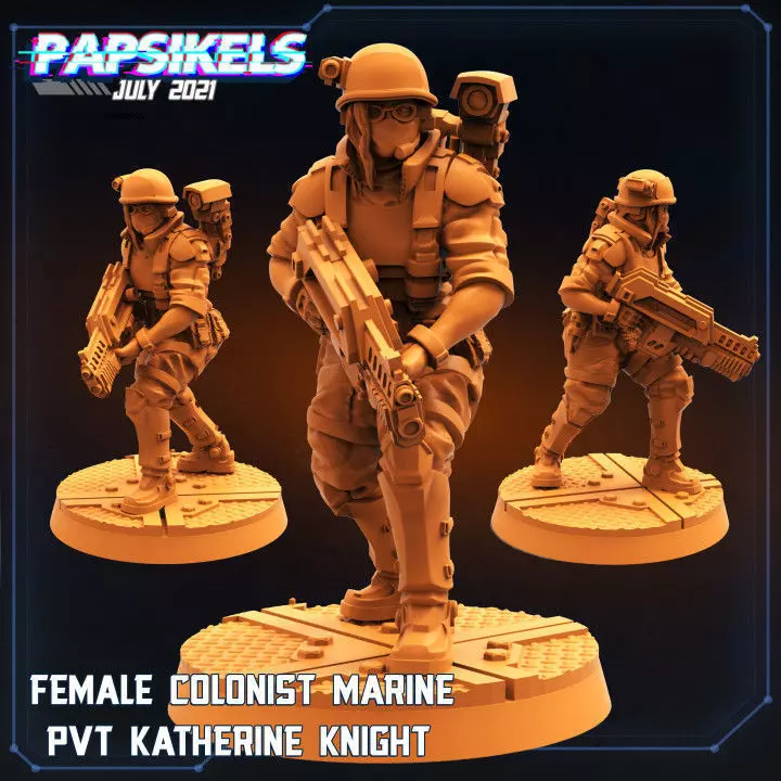 FEMALE COLONIST MARINE PVT KATHERINE KNIGHT 3D print model_0