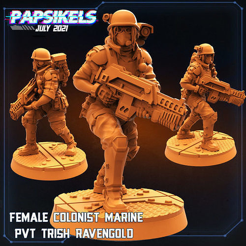 FEMALE COLONIST MARINE PVT TRISH RAVENGOLD 3D print model
