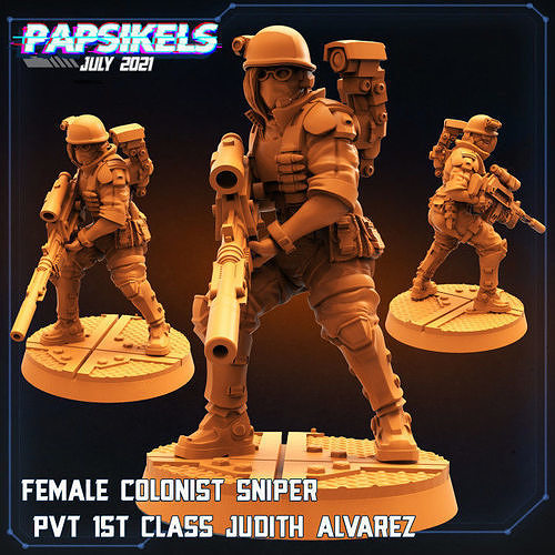 FEMALE COLONIST SNIPER PVT 1ST CLASS JUDITH ALVAREZ 3D print model