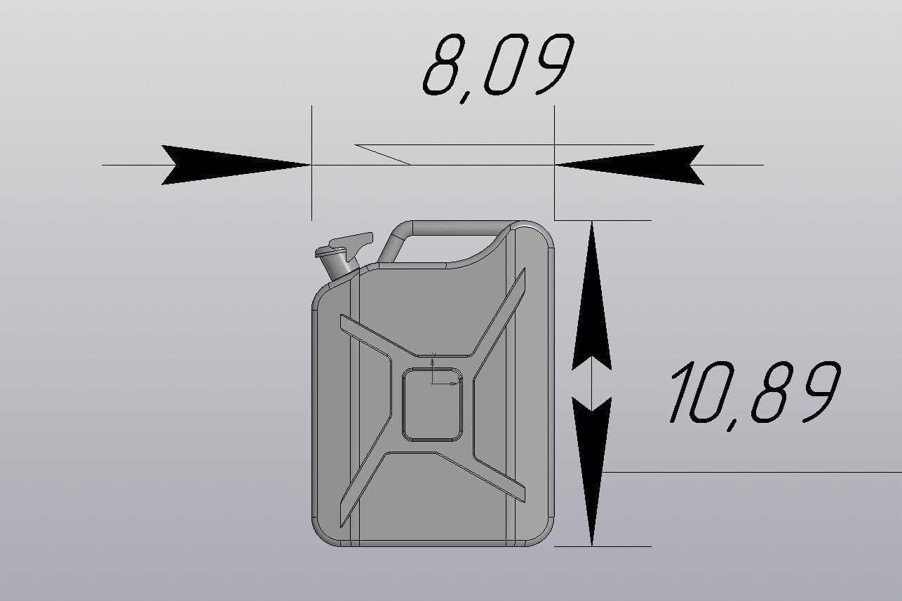 Metal canister 20L Scale model 1 43 3D print model_7